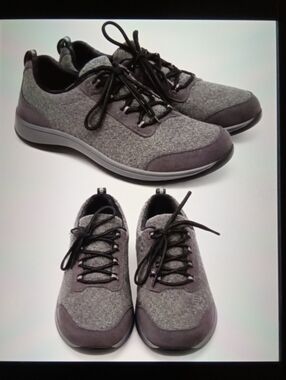 Orthofeet Womens Lace Up Gray Wool Felt Walking Comfort Womens 7 Wide